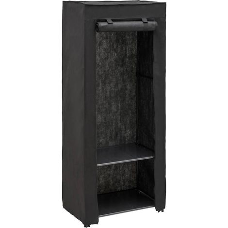 Penderie 1 Étagère "Dressy" 70cm Noir (1/5)