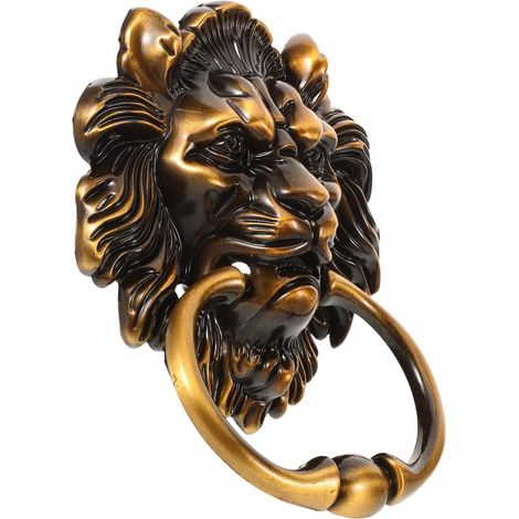 de porte de grange Tofficu en bronze antique tête de lion