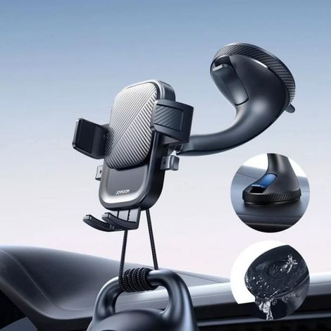 Support Téléphone Voiture - Ventouse Pare-Brise - Rotation 360° - Compatible Smartphones 4,7 À 6,8 Pouces - Noir - 1 Pièce (1/5)
