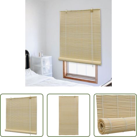 Fensterabdeckung -  Bambusrollo 140x220 cm Natur (1/5)