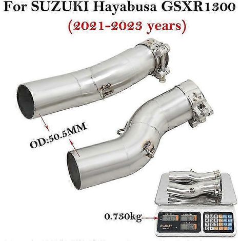 Pour Suzuki Hayabusa Gsxr1300 Gsxr 1300 2021 2022 2023 Échappement De Motocicleta Modificar Conexin De Tubo De Enlace Medio Silenciador De 51mm( ) (1/4)