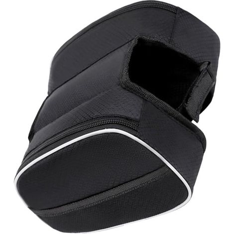 Wasserdichte Fahrradrahmentasche mit Reißverschluss, kompakte Mountainbike-Lenkertasche aus robustem, schwarzem Material, multifunktionales Fahrradzubehör für (1/2)