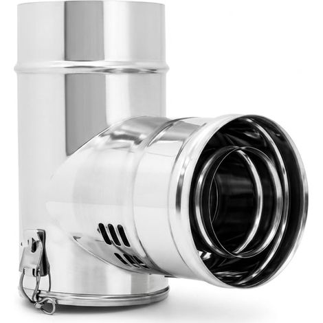 MAKA Codino Coassiale T 90 Maschio-Femmina MF Canna Fumaria Pellet Inox Ø 100/150 mm (1/5)