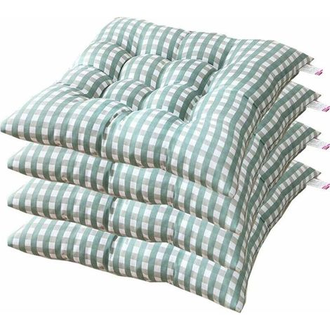 Coussin de Chaise 40x40 cm, Lot de 4 Coussins (Vert)-DOU