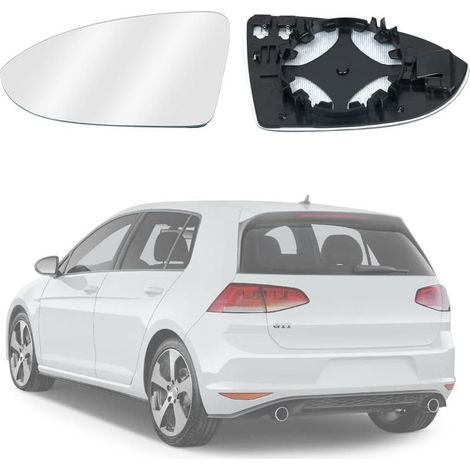 - Verre de Rétroviseur Remplacement, Retroviseur Golf 7 Miroir Asphérique Lentille de Miroir de Voiture avec Chauffage, Rétroviseur Extérieur Réglable, V-W(4060G01) / V-W (5G0 857 521) Gauche (1/5)