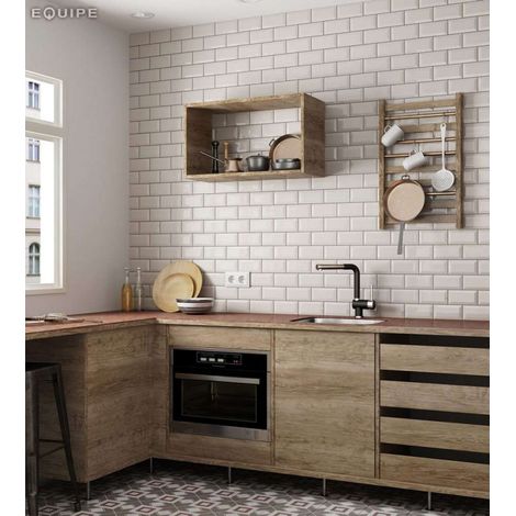 Aelle - Carrelage mur relief métro parisien uni beige brillant 7,5x15 cm METRO CREAM - Vendu par boîte de 0.50 m²