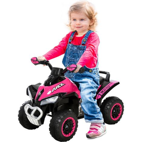 Pour Jeux Extérieur et Intérieur Éveil Moteur Porteur Quad Bébé Guidon Ergonomique Rose (1/5)