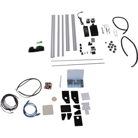 Mini-Lasergravurmaschine aus Aluminium und Acryl, silberfarben, 7 W, für Leder und Holz, 100–240 V, EU-Stecker (1/5)