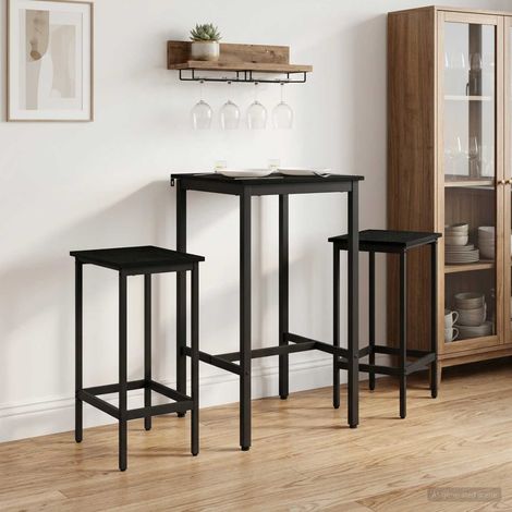 vidaXL Taburete de bar 2 uds. Roble Negro 40 x 32 x 64 cm (1/5)