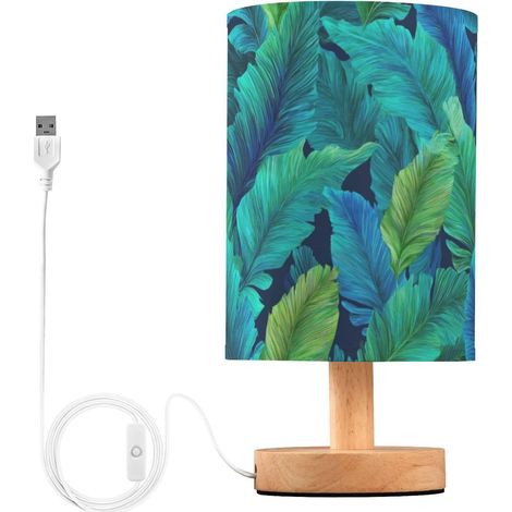 Kcldeci Lampe de chevet en forme feuilles bananier pour chambre à (1/5)
