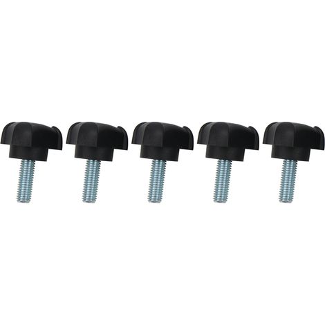 Lot de 5 vis à molette réglables en plastique avec poignée triangulaire arquée et verrouillage manuel M8 23 mm (1/5)