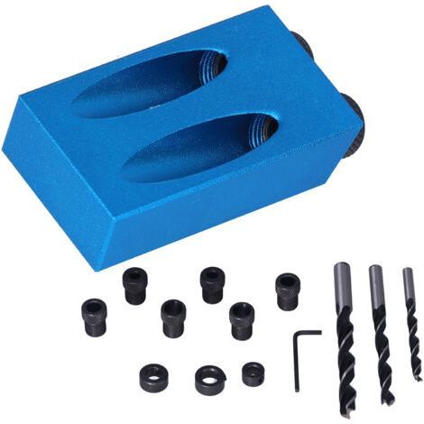 Kit de Guide de Perçage pour Bois 14 Pièces avec Angle Oblique de 15° pour Trous Précis (1/4)