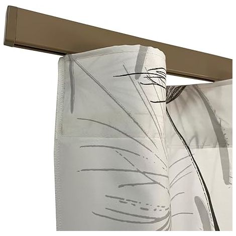 TENDAGGIMANIA Binario Tenda Soffitto/ Parete Piatto Moderno - Ideale anche per Tenda Wave - Completo di Tappi e Supporti -Misura: 80 cm - Colore Tortora (1/5)