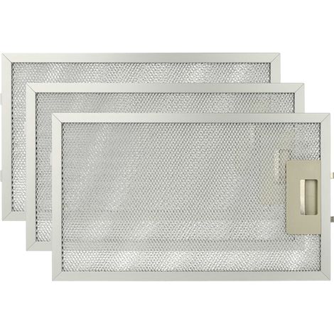 vhbw 3x Filter Metal Grease Filter compatible with Husqvarna QFC60350X Extractor Fan - 32.5 x 19.6 x 0.85 cm metal