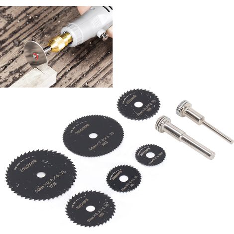 Set mit 8 Hochgeschwindigkeits-Stahltrennscheiben für Holzbearbeitung, Kunststoffsägen, elektrische Bohrmaschinen, Mini-Trennscheiben, schwarz. (1/5)