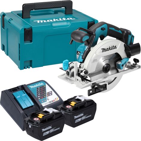 Scie circulaire sans fil Makita DHS 680 Z 18 V 165 mm sans balais + 2 batteries 9,0 Ah + chargeur + Makpac (1/5)