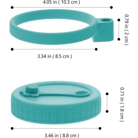 Luftdichter Deckel mit Strohhalmhalter, seegrüner Silikonflaschendeckel mit seitlicher Öffnung, ideal für Frühstücksbecher. (1/5)