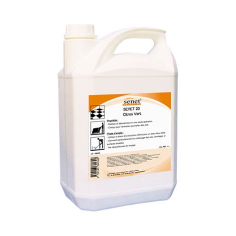 SENET - Détergent sol 2D - Parfum citron vert - 5L