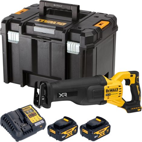 Scie sabre sans fil DeWalt DCS 386 M2T 18 V Brushless + 2 batteries 4,0 Ah + chargeur + TSTAK (1/5)