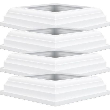 Cache-poteau en vinyle fendu, manchon de 10 x 10 cm, moulure décorative pour clôture, porche, rampe, lot de 4 (1/5)