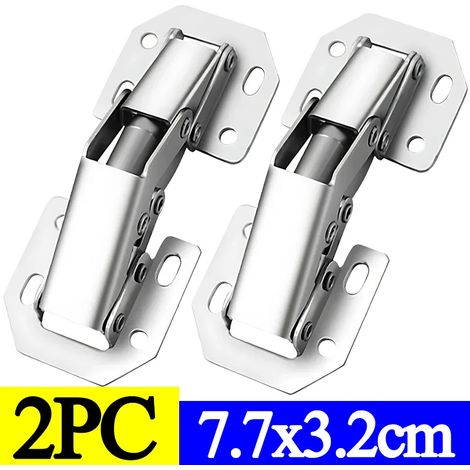 (2 pièces) Charnières invisibles en acier inoxydable pour portes de placards de cuisine, de camping-cars et de meubles quincaillerie sans perçage (1/5)