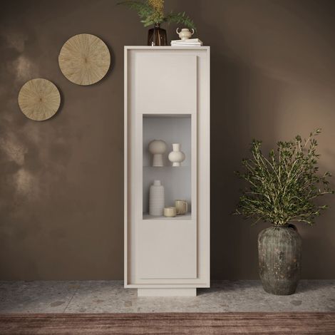 Vetrina 1 anta battente linea Eos in finitura Cashmere (1/2)