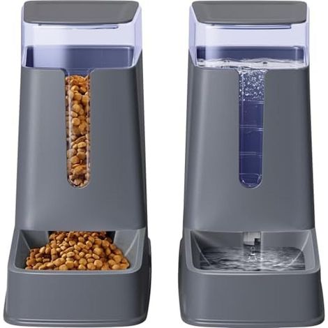 Distributeur automatique de nourriture pour chats et chiens, set distributeur à gravité de nourriture et d’eau, 3,5 l x 2 (1/3)