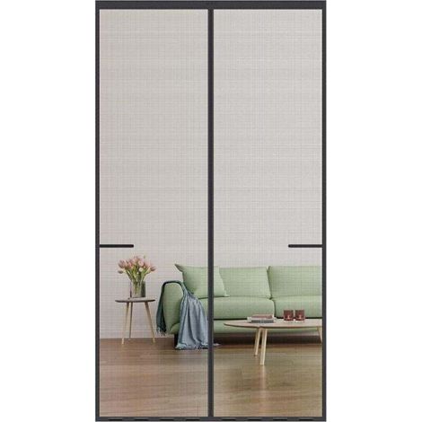 Zanzariera magnetica nera 90x210 cm per interni/esterni, per porte, protezione da insetti e zanzare. Installazione efficace e semplice. (1/4)