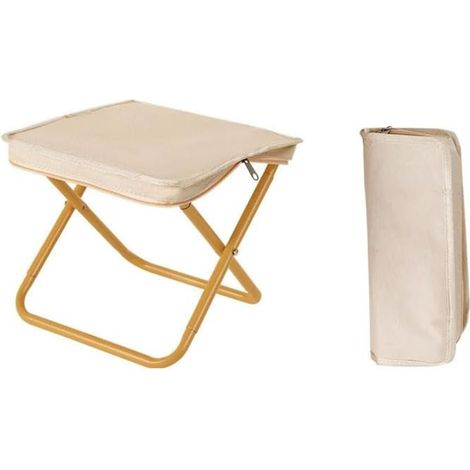Tabouret de camping pliable portable, mini tabouret pliant et siège léger, peut être plié pour les voyages, la randonnée,avec sac de rangement (1/5)