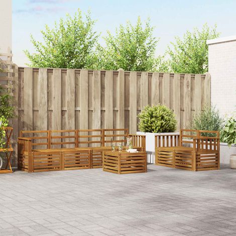 vidaXL Outdoor-Sofagarnitur 7 pcs Natur Massivholz Akazie (1/5)