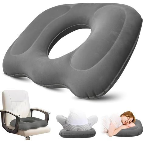 1 Coussin Gonflable, Siège Orthopédique Coccyx, Anneau Ergonomique, Transport Portable, Bureau Fauteuil Roulant (1/5)