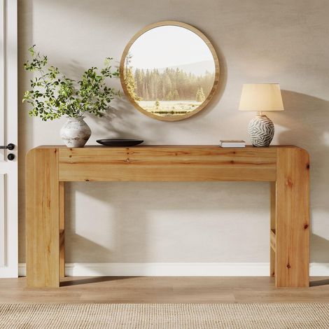 Tribesigns Table Console, Table D'appoint Vintage, 110 x 35 x 75 cm, Meuble D'entrée, Couloir, Salon, Console Bois Marron