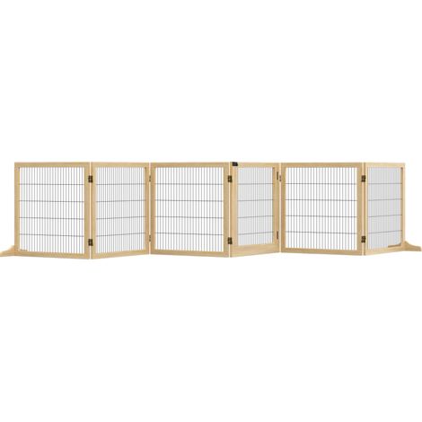 Barriera di sicurezza pieghevole per cani in pino e metallo 432 x 36 x 70 cm HOMVRA (1/5)
