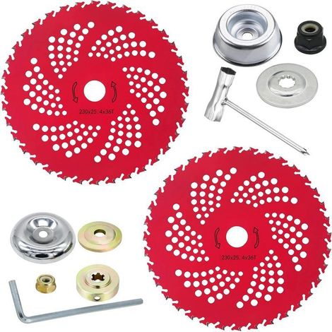 Lame De Débroussailleuse - Carbure De Tungstène - 22 9 Cm - 36 Dents - Pour Débroussailleuse Et Désherbeur - Lot De 2 (1/5)