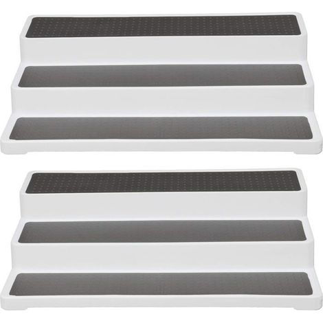 Étagère à épices 3 niveaux - OKZ® - Imperméable - Antidérapante - Lot de 2 - Conception extensible - Sans BPA (1/5)