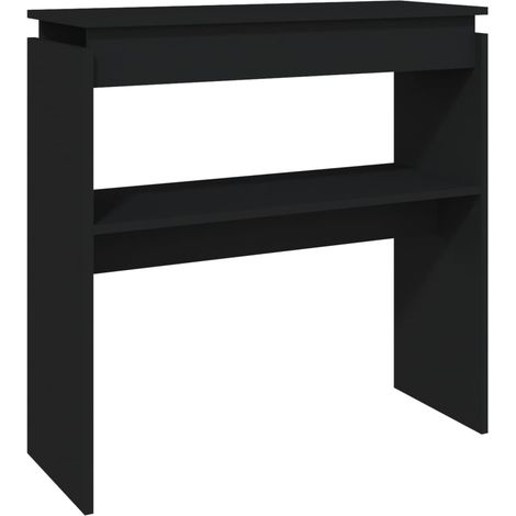 Table console d'entrée fonctionnel et stylé avec étagère 80 x 30 x 80 cm aggloméré noir DEC032166 (1/4)