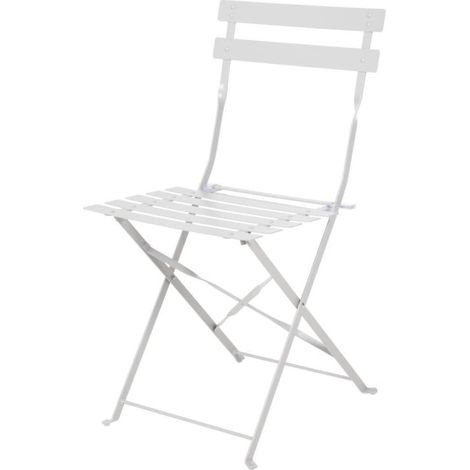 Lot de 2 chaises pliantes assise (H)440 mm, en acier poudré gris (1/5)