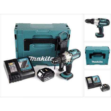 Makita DHP 451 RM1J Avvitatore ad impulsi a batteria 18V in valigetta Makpac + 1x Batteria 4,0 Ah + Caricabatterie (1/5)