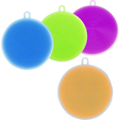 4-teiliges Set Silikon-Spülbürsten, antibakterielle Silikon-Spülschwämme (1/5)