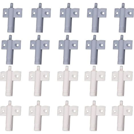 Ulisem20 Pcs Cuisine Amortisseur de Porte Tampon Amortisseur Tiroir Matériau ABS Recyclable à Haute Résistance Réduisez le Bruit pour le Bureau/Armoires/Tiroirs et Portes (Blanc + Gris) (1/4)
