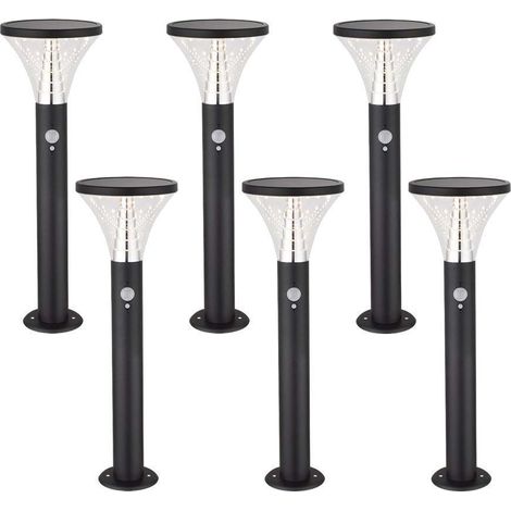 Set di 6 potenti terminali solari BENIDORM con rilevatore a 3 modalità - H50 cm