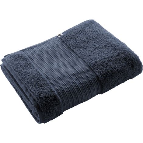 Maxi drap de bain GARANCE coton bio 600 g/m² 90x150cm Bleu Minuit (1/5)