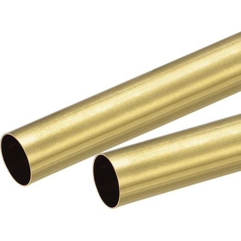 sourcing map Brass Tube Round 20mm OD 0.5mm Wall Thickness 200mm Pipe Length 2 Pcs (1/5)