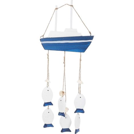 Pendentif en bois en forme de poisson, style méditerranéen, décoration bohème (1/5)