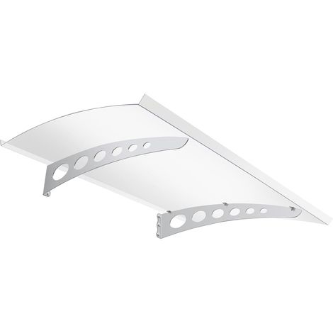 Auvent de Porte d'Entrée Marquise en PVC, Protection Contre la Pluie, la Neige et Les UV, Installation Facile, Design Moderne 125 x 90 cm (1/5)