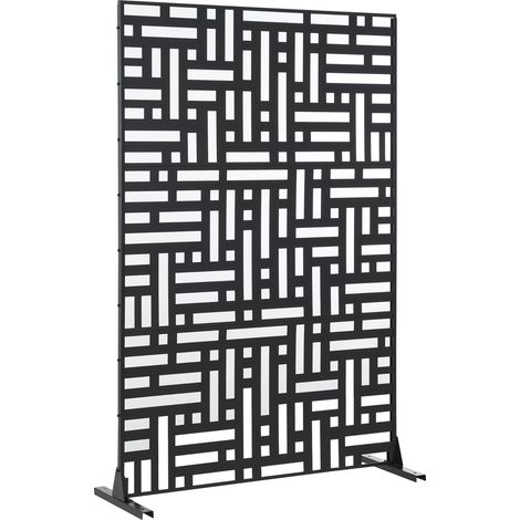 Parete divisoria in acciaio zincato per interni ed esterni 180 x 120 x 40 cm nero 030009272
