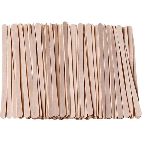 200 Spatule Cire Épilation en Bois - Bâtonnet en Bois 8,8cm x 0,5cm - Pour Cire Épilation Visage & Artisanat - Usage Unique (1/5)