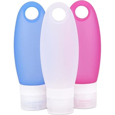 Bouteilles de Voyage,Flacon en Silicone Bouteilles de Voyage-BPA sans Approuvé par la ligne aérienne TSA-Pour le shampooing,lotion (1/4)