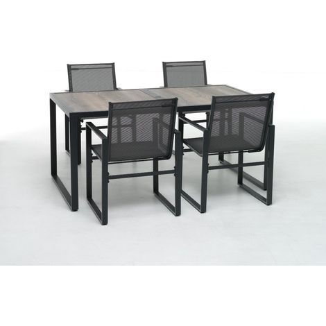 TAVOLO IN METALLO MOD BOSTON MISURA 160x90cm COLORE Antracite M0787-38