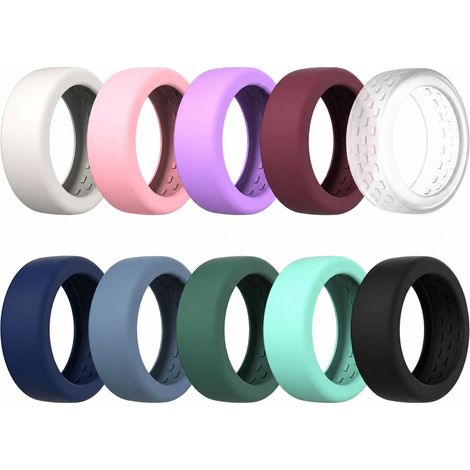 10 PCS bague de protection, ultra mince silicone souple antidérapant rectangulaire texture housse de protection, anneau de protection anti - rayures lors de la remise en forme(s) (1/5)